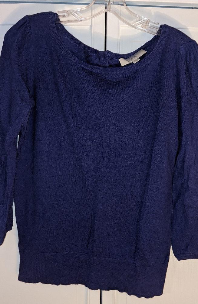 LOFT Purple 3/4 Length Sweater